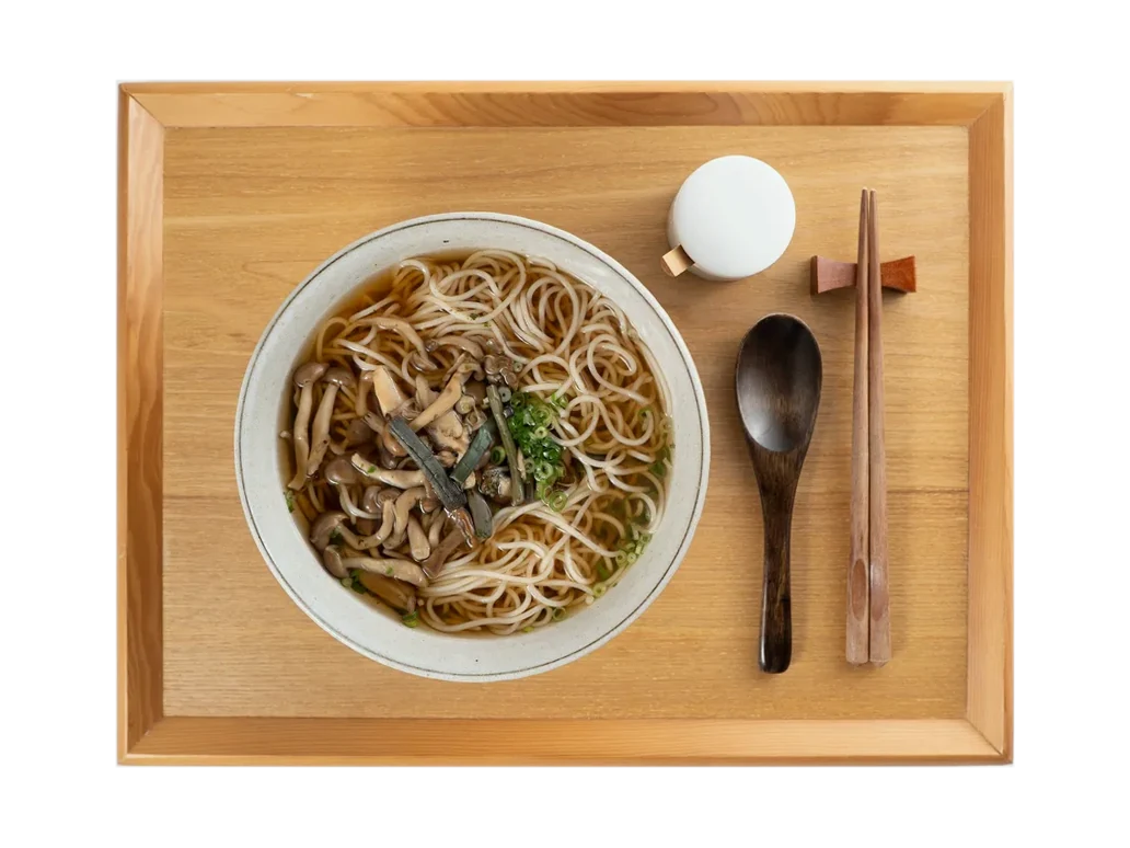 きのこたっぷり山菜そば